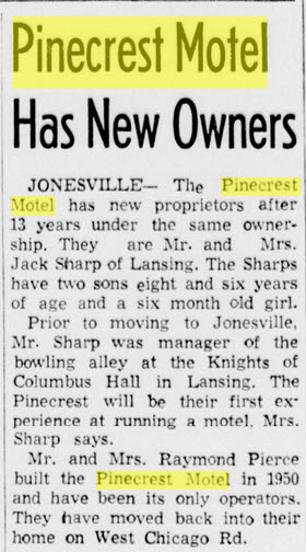 Pinecrest Motel (Americas Best Value Inn) - 1963 Changes Hands